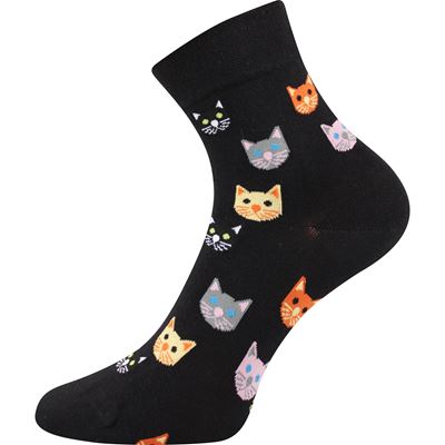 FELIXA thin women's socks with cats (3 pairs)
