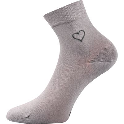 FILIONA women's socks, single colour with heart, LIGHT GREY