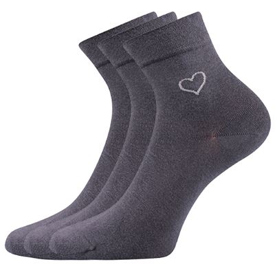 FILIONA women's socks, single colour with heart, DARK GREY