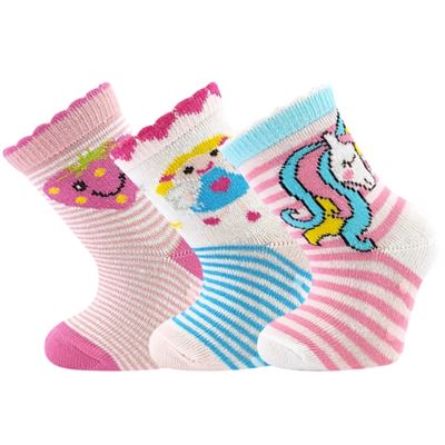 FILÍPEK ABS picture baby socks for girls (3 pairs)