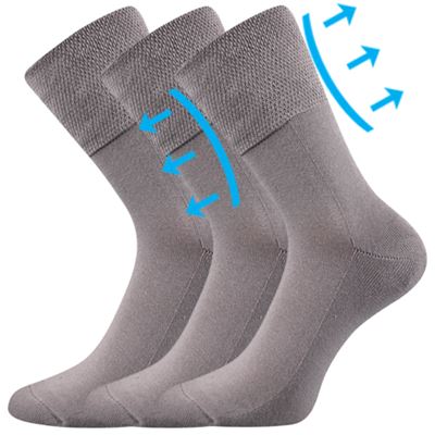 FINEGO medicine socks with soft cuff LIGHT GREY