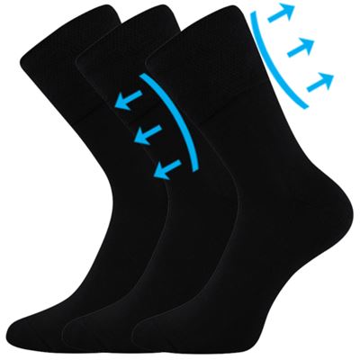 FINEGO medicine socks with soft cuff BLACK