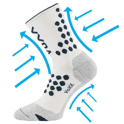 FINISH compression sports socks with silver ions, WHITE / DARK GREEN
