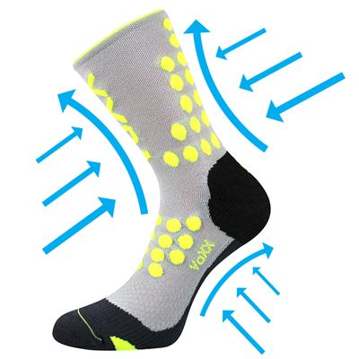 FINISH compression sports socks with silver ions LIGHT GREY
