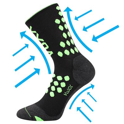 FINISH compression sports socks with silver ions BLACK