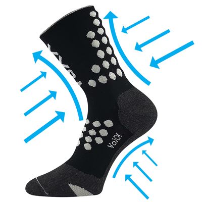 FINISH compression sports socks with silver ions BLACK / LIGHT GRAY