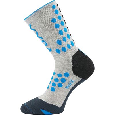 FINISH compression sports socks with silver ions LIGHT GREY / DARK TURQUOISE VoXX 126924 2