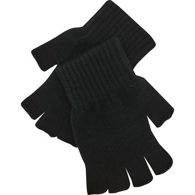 FINLES unisex knitted gloves without fingers BLACK