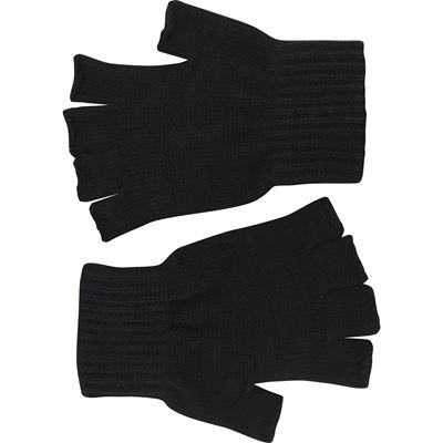 FINLES unisex knitted gloves without fingers BLACK