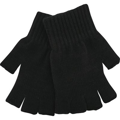 FINLES unisex knitted gloves without fingers BLACK