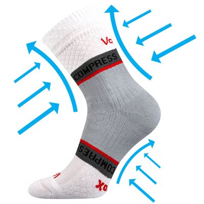 FIXAN sports compression socks, WHITE