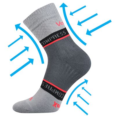 FIXAN compression socks, sporty, LIGHT GREY
