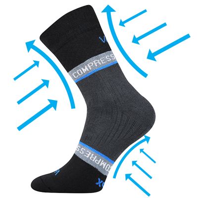 FIXAN sports compression socks BLACK