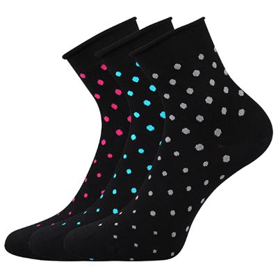 FLAGRAN women's socks with dots BLACK (3 pairs)
