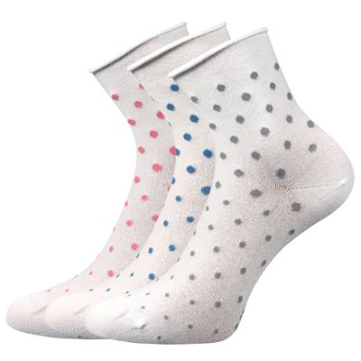 FLAGRAN women's socks with dots, WHITE (3 pairs)