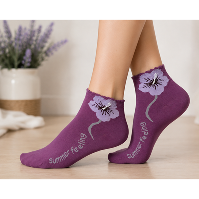 Women's FLEURA cotton socks MIX C (3 pairs) Lonka 127378 5
