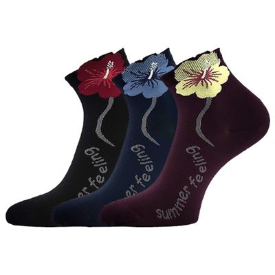 Women's FLEURA cotton socks MIX D (3 pairs)