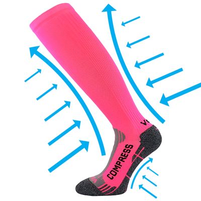 Compression knee socks FLEX coral