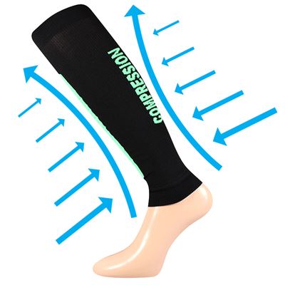 FLEX compression calf sleeves, black - neon green