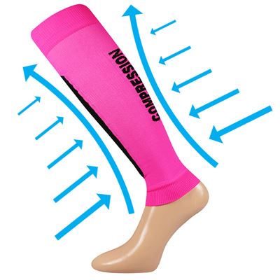 FLEX neon pink compression calf sleeves