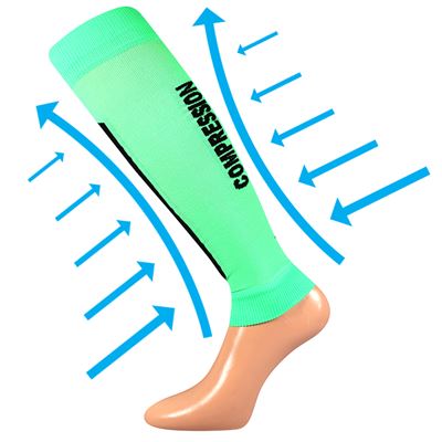 FLEX neon green compression calf sleeves