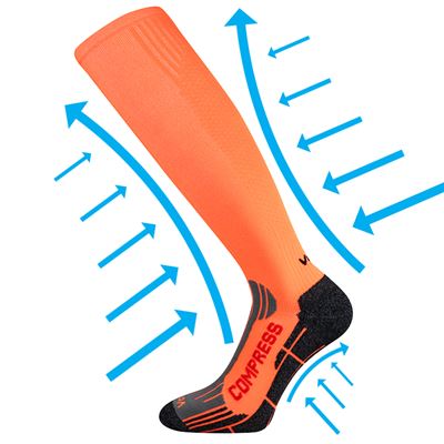 FLEX neon orange compression knee socks