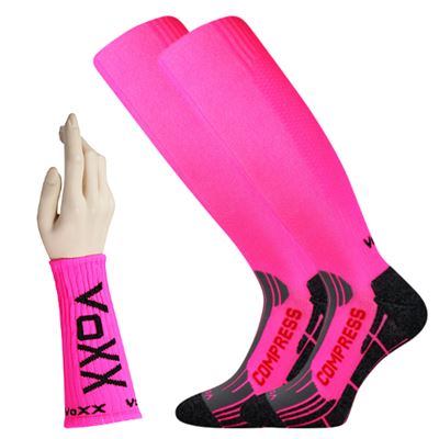 FLEX neon pink compression knee socks