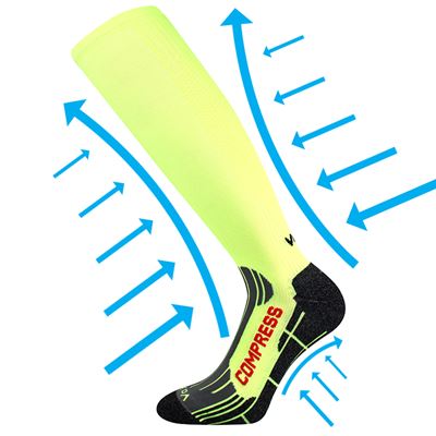 FLEX neon yellow compression knee socks
