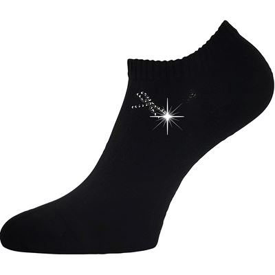 Women's elegant socks FLITANA 01 with rhinestones BLACK