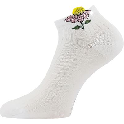 Women's elegant socks FLITANA 02 with rhinestones WHITE