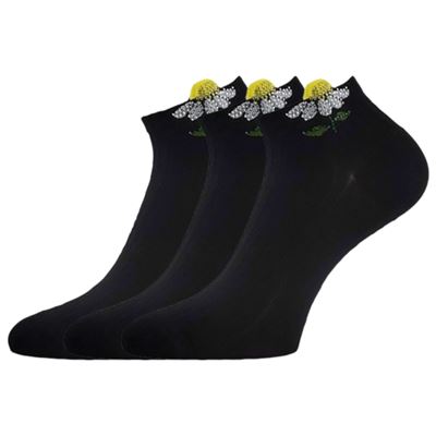 Women's elegant socks FLITANA 02 with rhinestones BLACK Lonka 127330 2