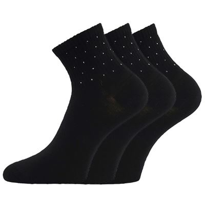 Women's elegant FLITANA 04 socks with rhinestones BLACK Lonka 127334 2