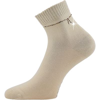 Women's elegant FLITANA 05 socks with rhinestones BEIGE