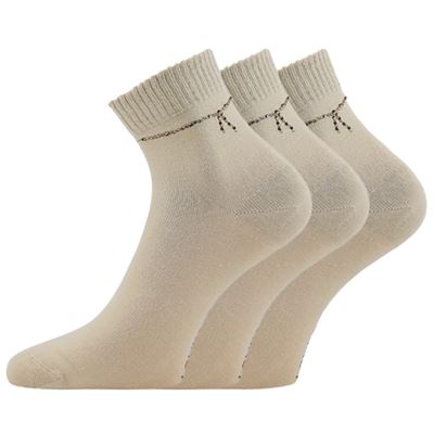 Women's elegant FLITANA 05 socks with rhinestones BEIGE Lonka 127340 2