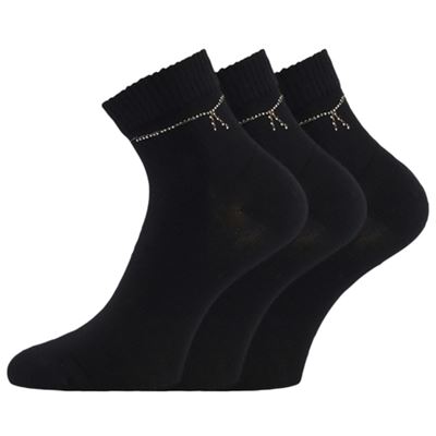 Women's elegant FLITANA 05 socks with rhinestones BLACK Lonka 127338 2