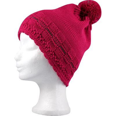FLUENCE girls' knitted hat with reflective element DARK PINK