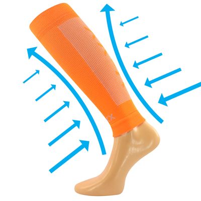 FORMIG neon orange compression calf sleeves