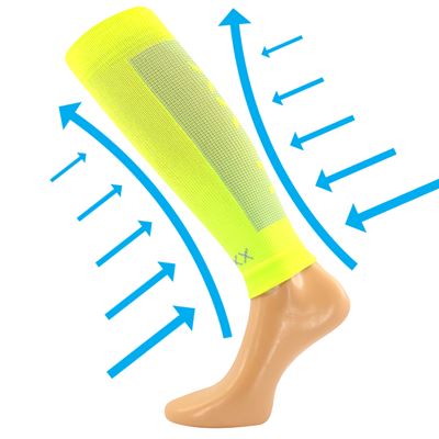 FORMIG neon yellow compression calf sleeves