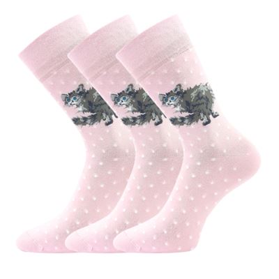 FOXANA women's bamboo socks with CAT design