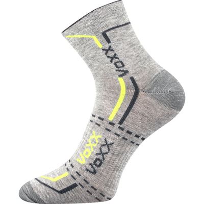 FRANZ 03 light grey melange cotton sports socks with yellow