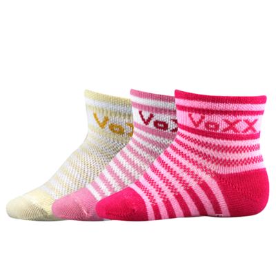 FREDÍČEK striped baby socks for girls (3 pairs)