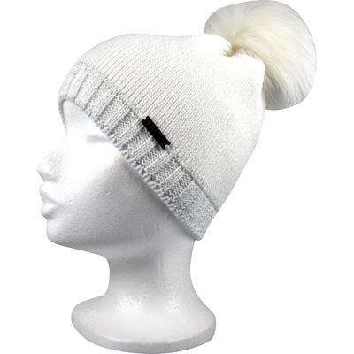 FRONTERA women's knitted hat, white with silver
