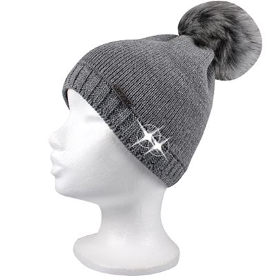 FRONTERA women's knitted hat, grey with silver
