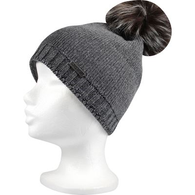 FRONTERA women's knitted hat, dark grey with silver