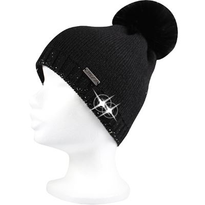 FRONTERA women's knitted hat, black with silver