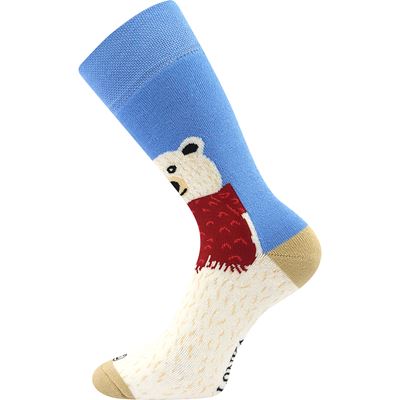 Thick terry socks FROOLOO with BEAR pictures wearing a scarf