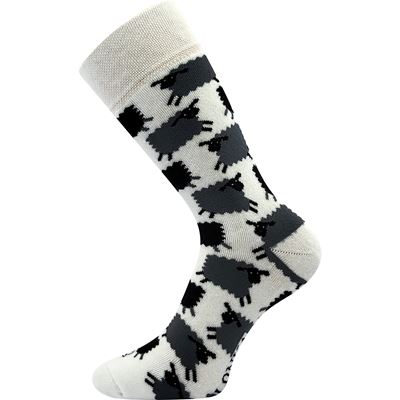 Thick terry socks FROOLOO cream with sheep pictures