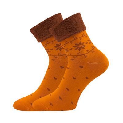 FROTANA women's terry socks with Norwegian pattern GINGER (rust/orange) (2 pairs)