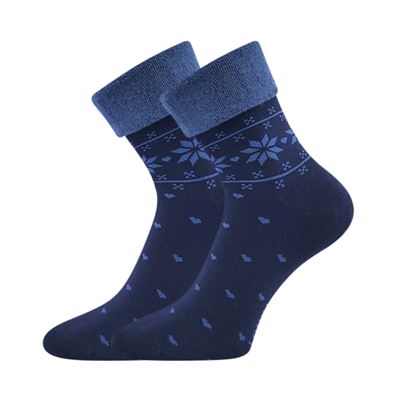 FROTANA women's terry socks with Norwegian pattern MOON BLUE (dark blue/blue) (2 pairs)