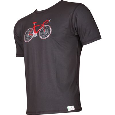 FUZZY men's bamboo T-shirt with BIKE image, grey